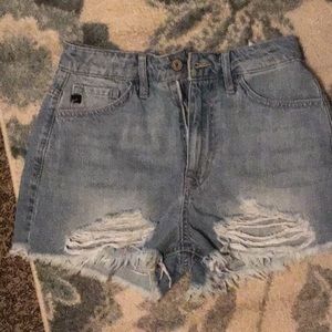 KanCan Blue Jean distressed shorts